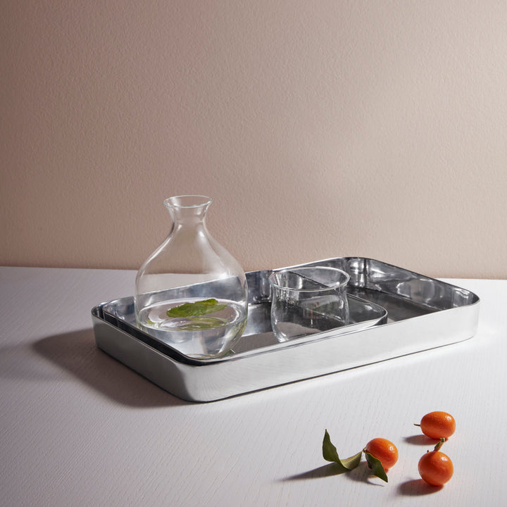 Polished Aluminum Tray MASAI Set of Two by Aldo Cibic for Paola C 013