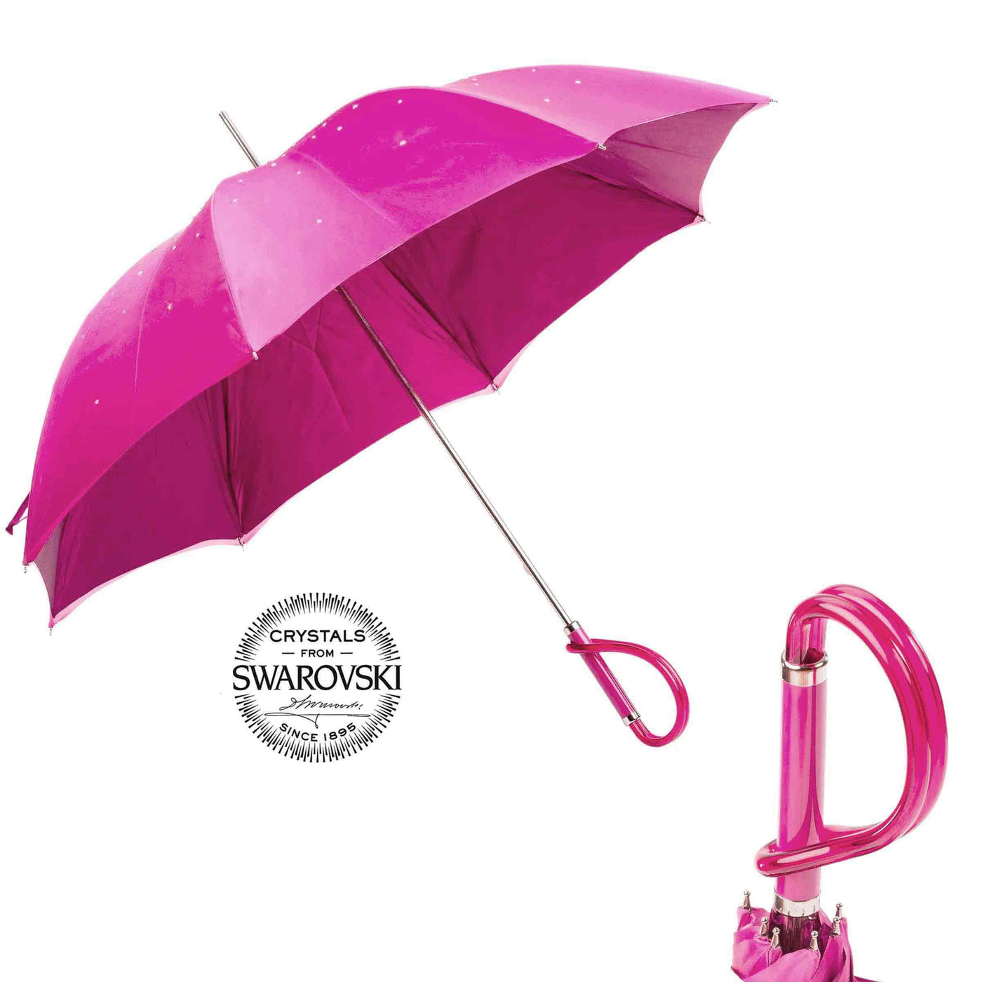 Umbrella SWAROVSKI® Pink with Acetate Handle 01