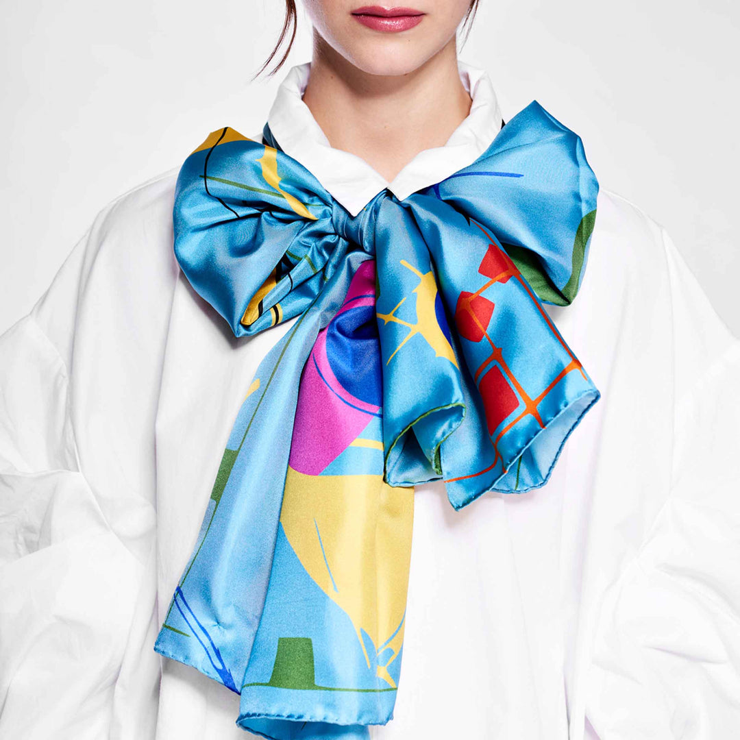 Silk and Cashmere Stole METROPOLITAN GEOMETRIES by Orequo 01