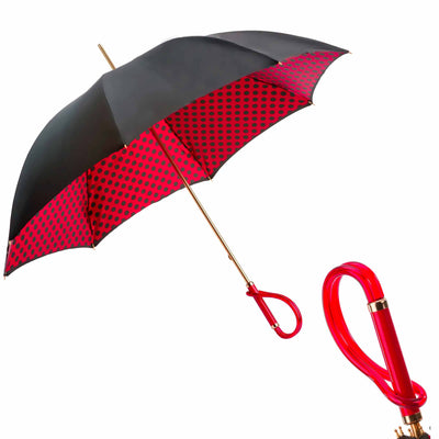 Umbrella BLACK AND RED with Acetate Handle 01
