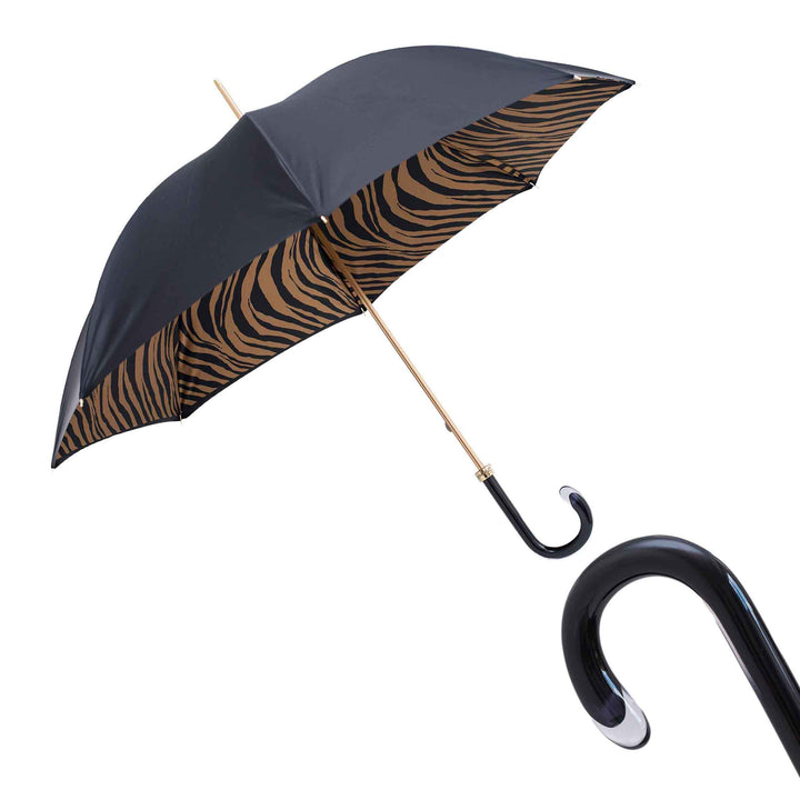 Umbrella BROWN ZEBRA PRINT with Acetate Handle 01