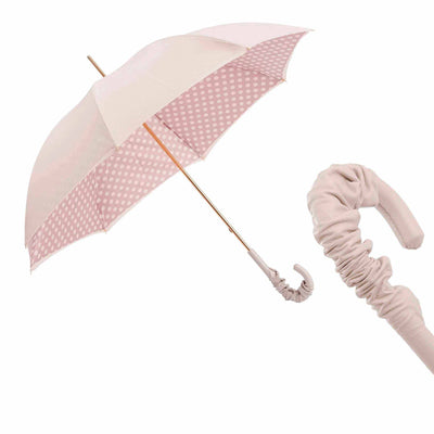Umbrella IVORY with Leather Handle 01
