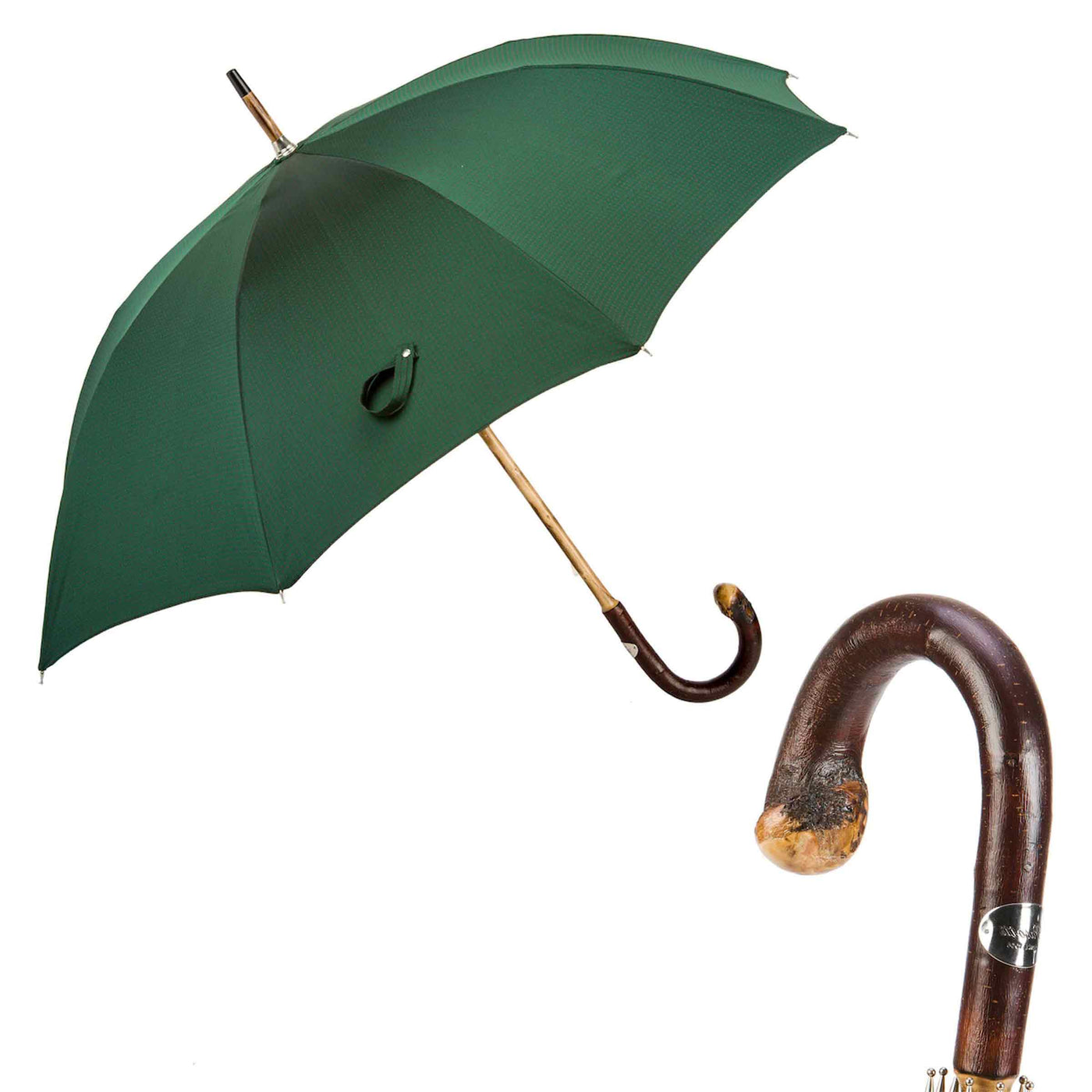 Umbrella RED DOTS with Chestnut Handle 01