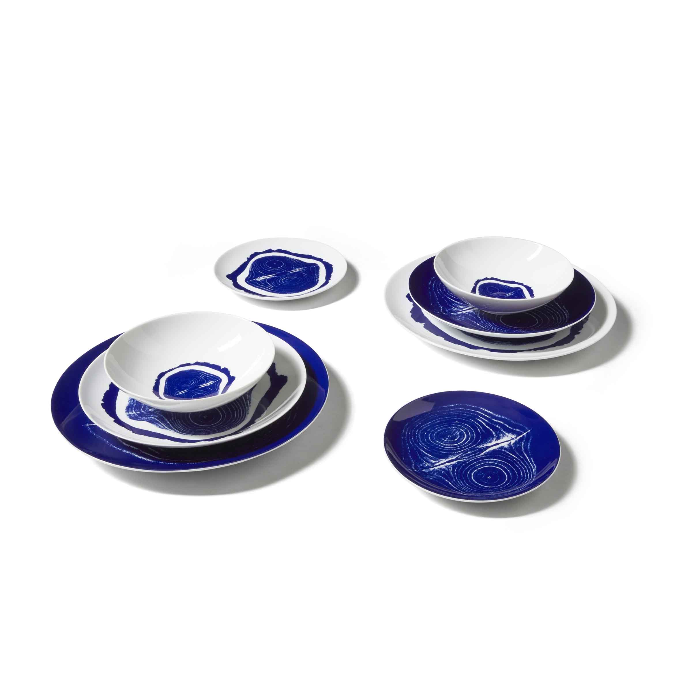 Porcelain Dessert Plate Set TRONC by Richard Ginori for Cassina