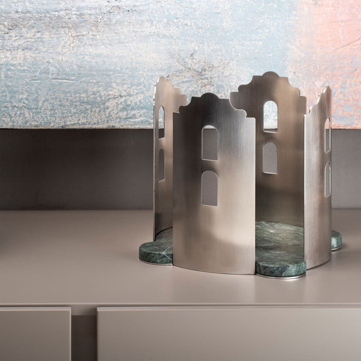 Marble and Steel Centrepiece QUATTROCANTI by Gabriele D'Angelo 020
