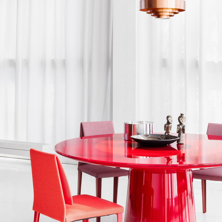 Crystal and Polyurethane Round Table ROUNDEL Red by Claesson Koivisto Rune 04