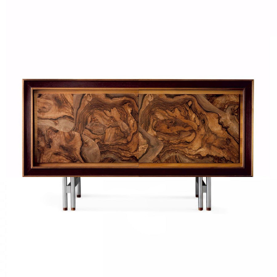 Walnut Wood Sideboard QUADRA Radica Doors 01