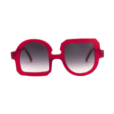 Factory Square Plastic Sunglasses - Red