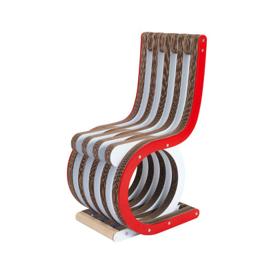 Cardboard Chair TWIST Lacquered Red 01