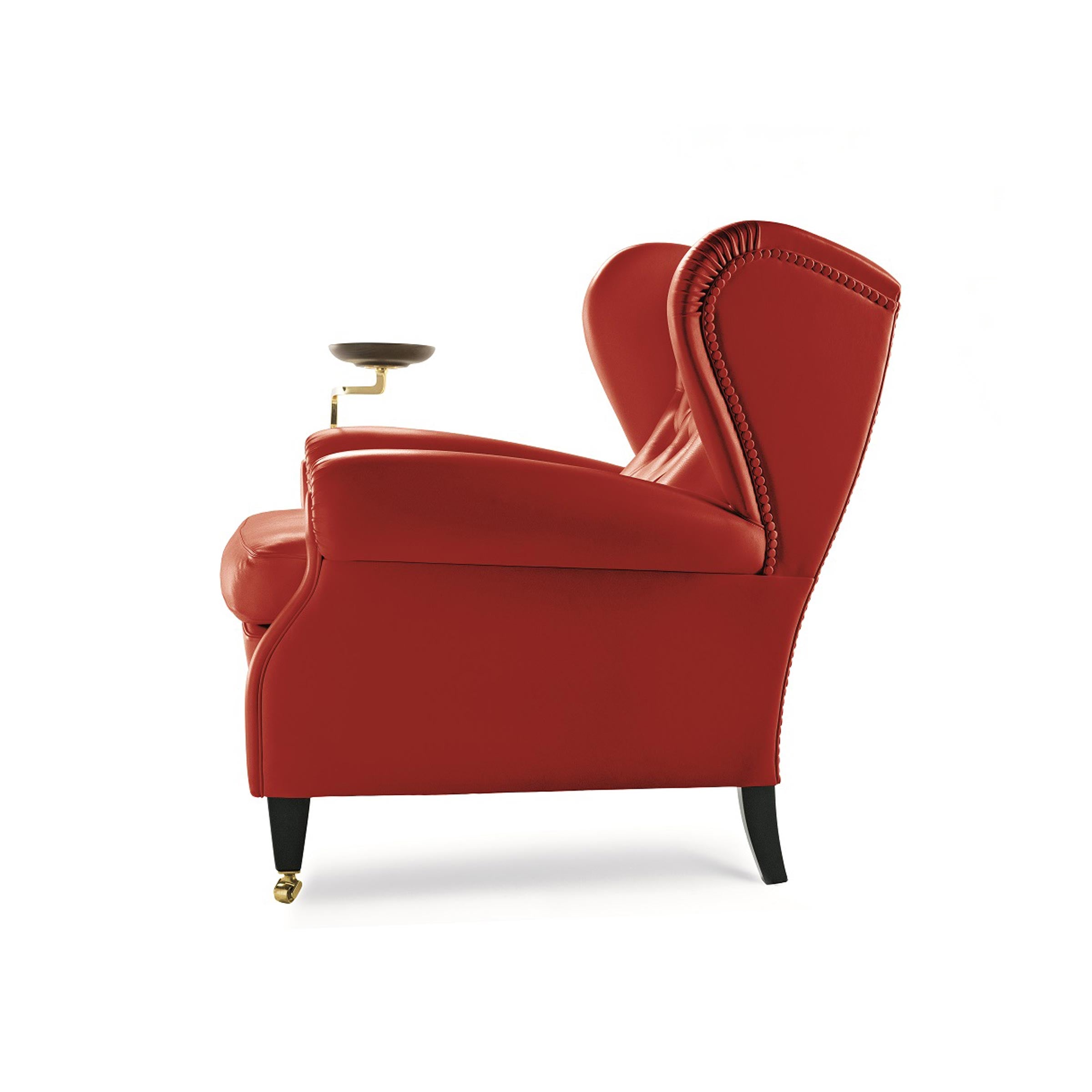 Leather Wingback Armchair 1919 by Renzo Frau for Poltrona Frau