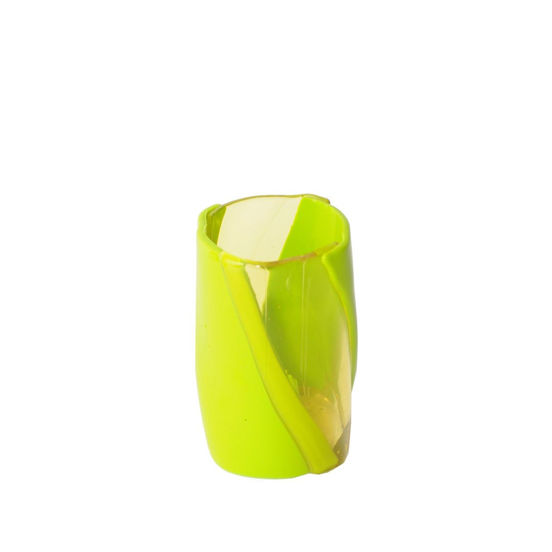 Resin Vase TWIRL Yellow and Green by Enzo Mari for Lezioni 01