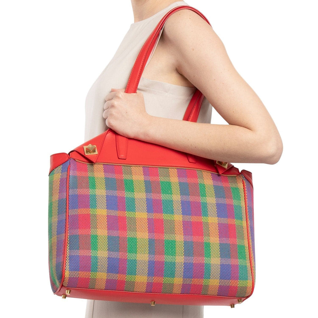 Work Bag NINA Colourful Tartan by Vanessa Saroni 06
