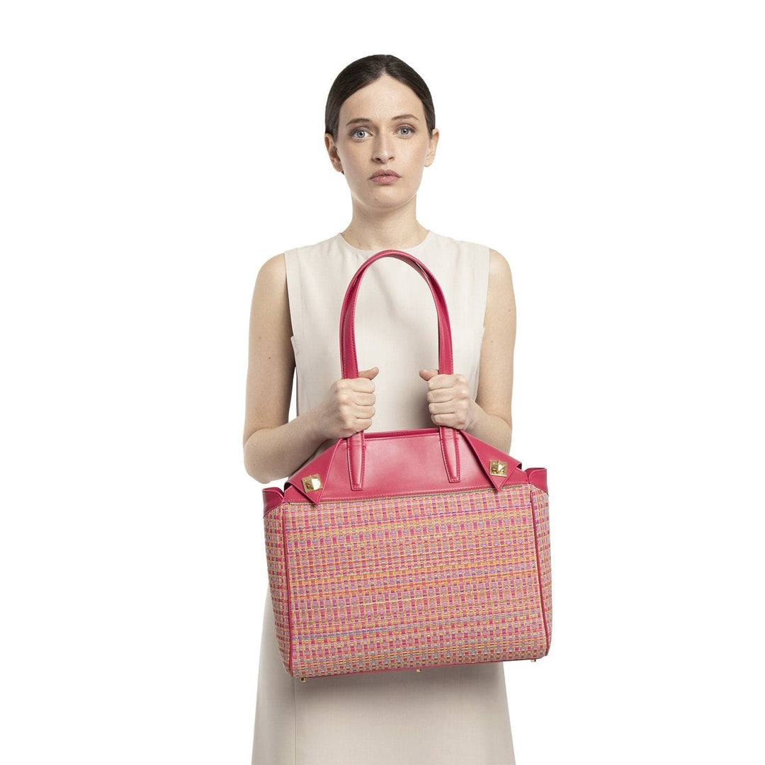 Work Bag NINA Pink Vies Cotton by Vanessa Saroni 03