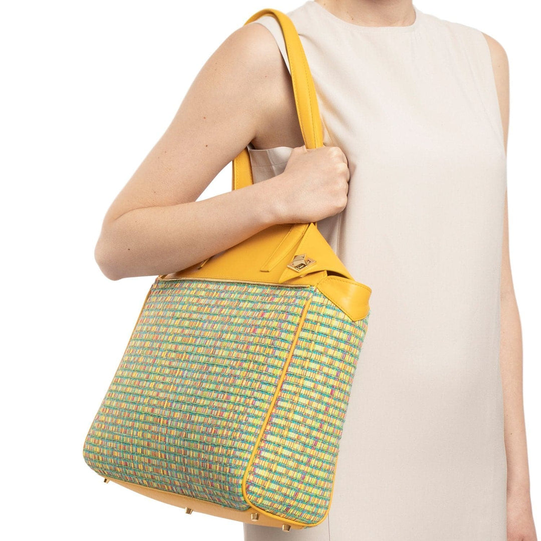 Work Bag NINA Yellow Vies Cotton by Vanessa Saroni 06
