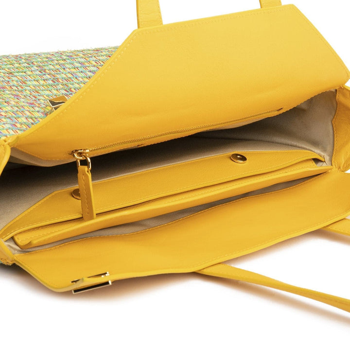Work Bag NINA Yellow Vies Cotton by Vanessa Saroni 03