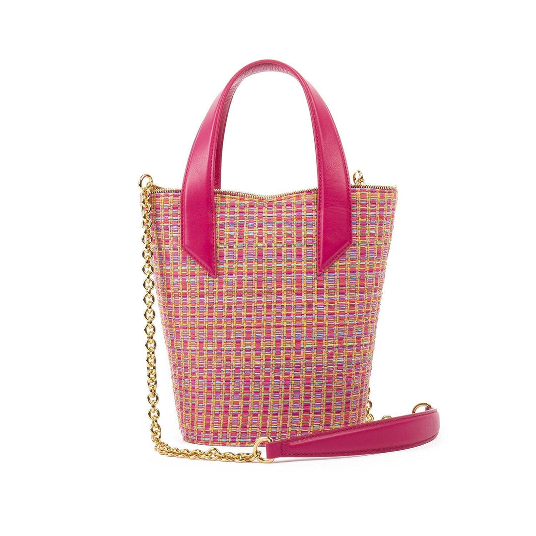 Small Tote Bag DANI Pink Vies Cotton by Vanessa Saroni 01