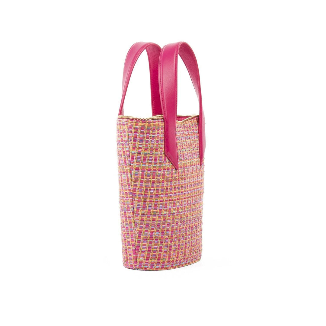 Small Tote Bag DANI Pink Vies Cotton by Vanessa Saroni 06