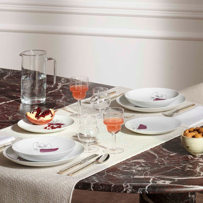 Porcelain Dessert Plates SERVICE PRUNIER Set of Two, designed by Richard Ginori for Cassina 02