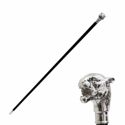 Cane TIGER with Silver-Plated Resin Handle 01