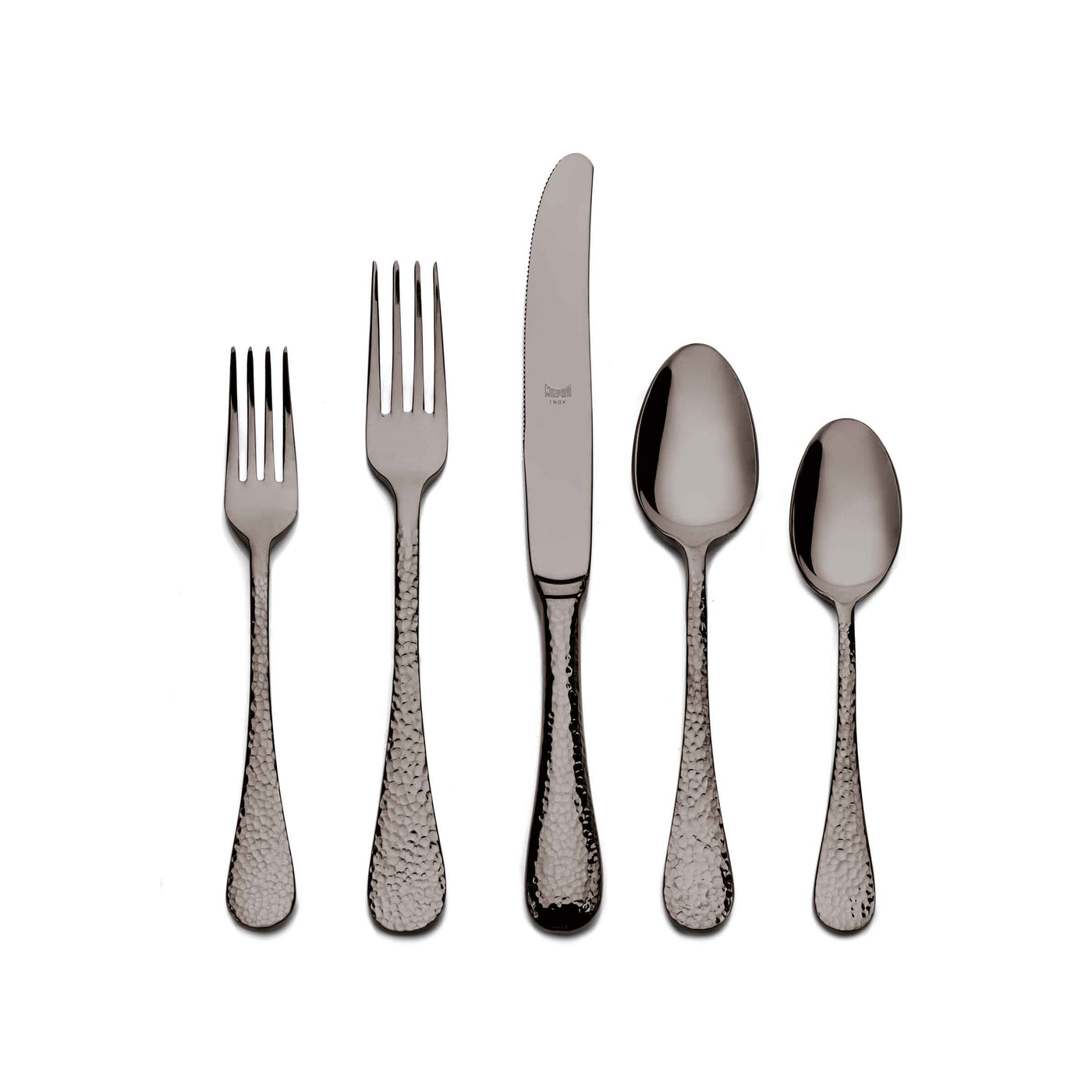 flatware set in polished black