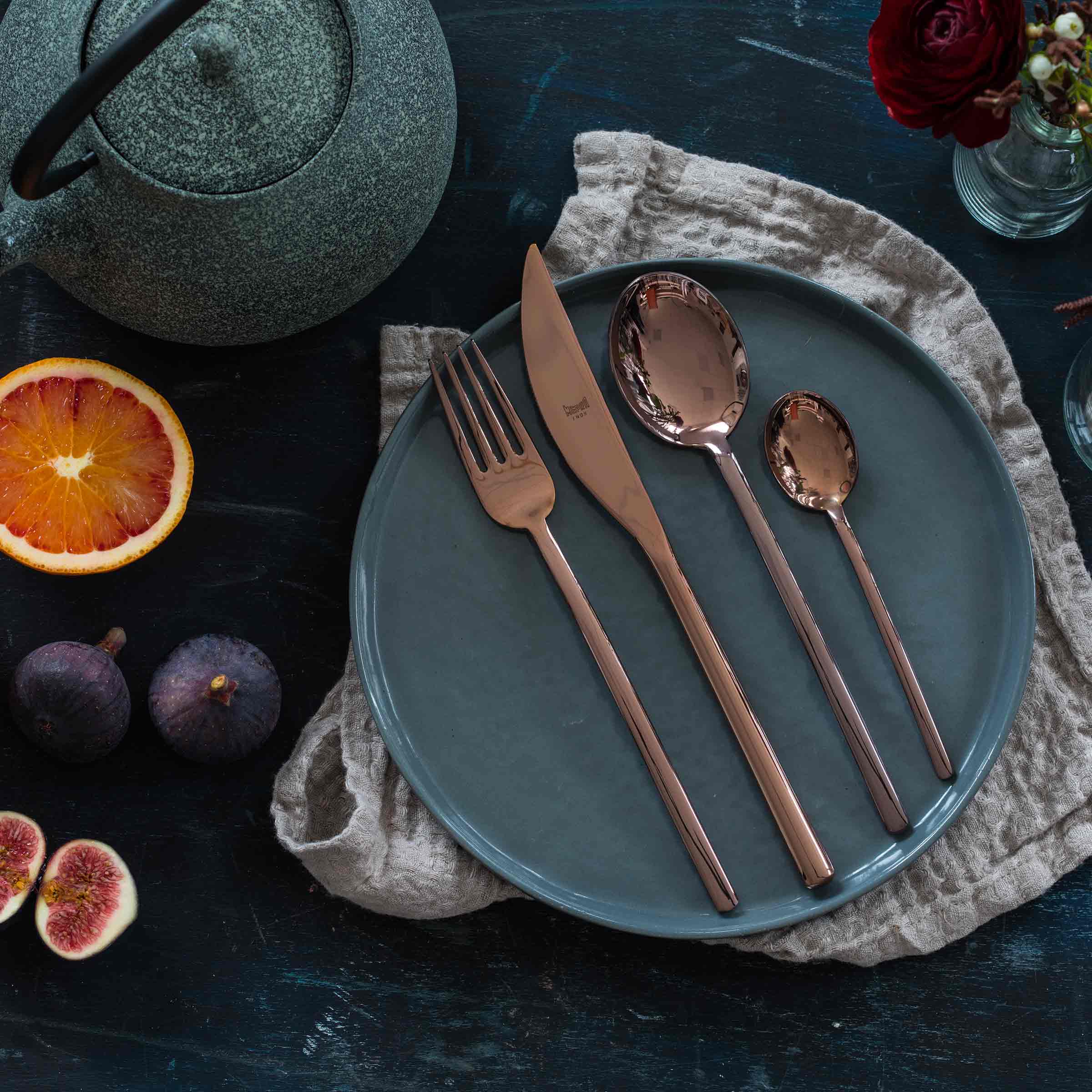 Stainless Steel Cutlery DUE Set of Twenty-Four by Mepra. Shop on