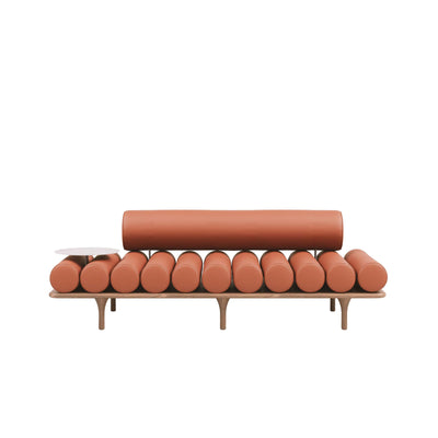Leather Chaise Lounge FIVE TO NINE with Side Table by Studio Pepe for Tacchini 01
