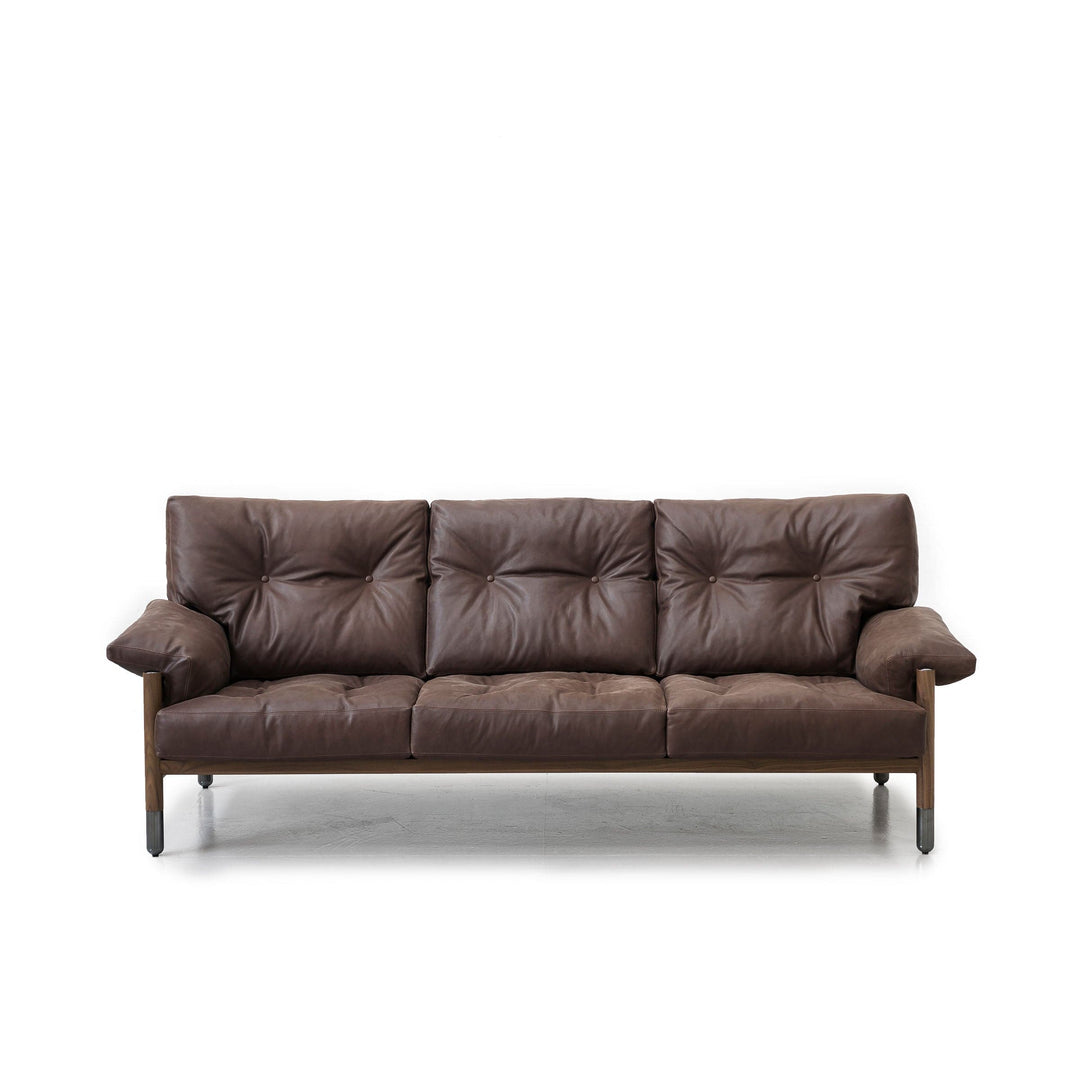Leather Three-Seater Sofa SELLA by Carlo de Carli for Tacchini 01