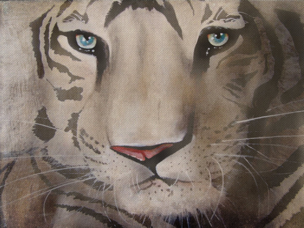Painting on Canvas WHITE TIGER 1 02