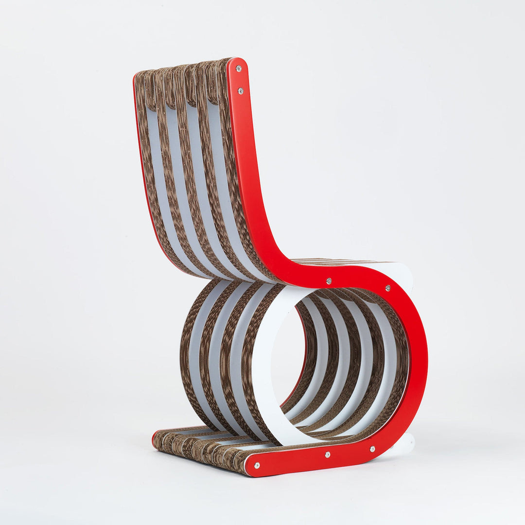Cardboard Chair TWIST Lacquered Red 04