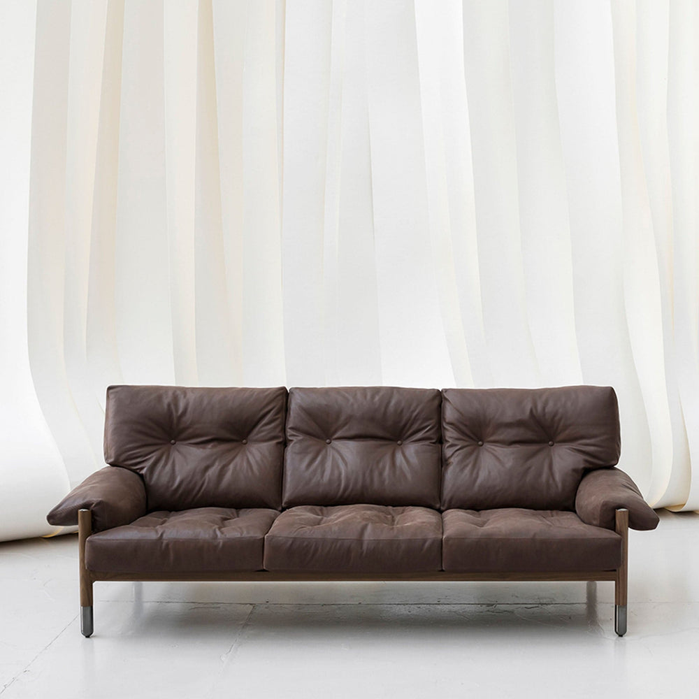 Leather Three-Seater Sofa SELLA by Carlo de Carli for Tacchini 02