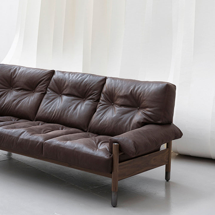 Leather Three-Seater Sofa SELLA by Carlo de Carli for Tacchini 03