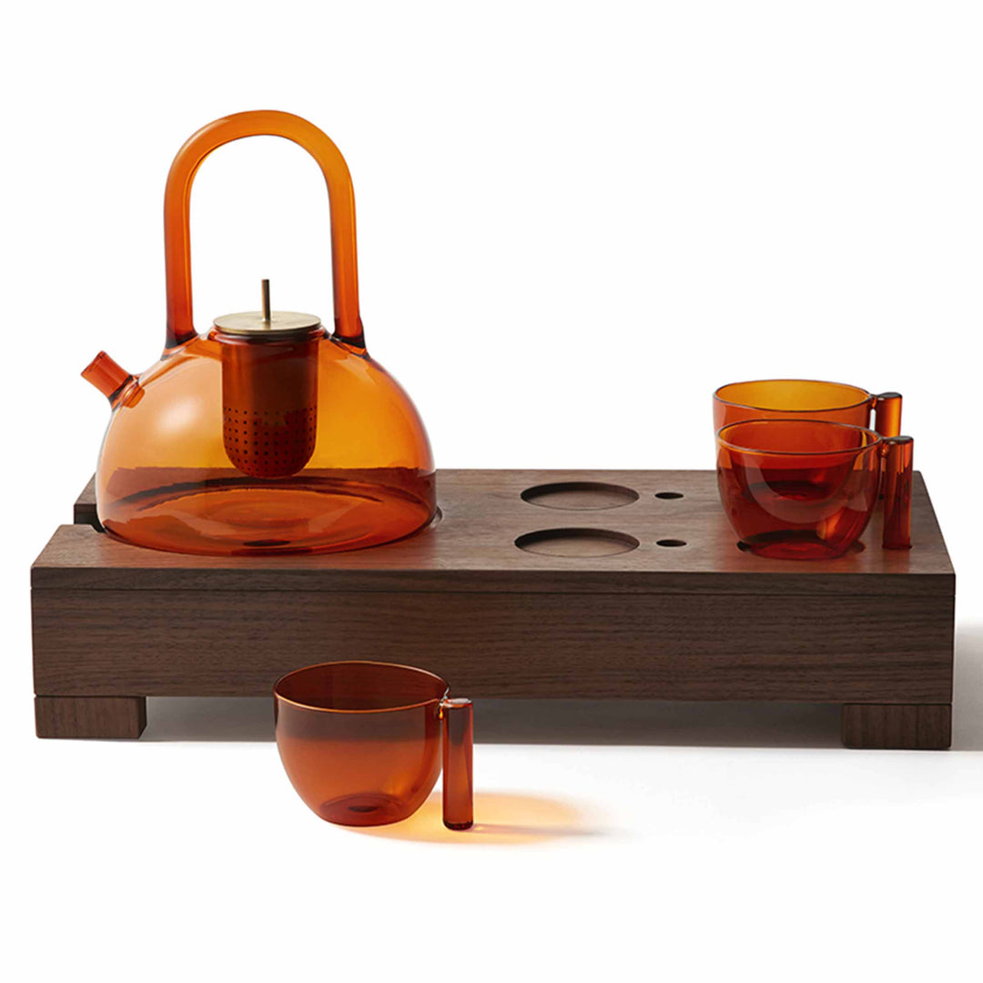 Blown Glass Ceremony Tea Set THE FLAME Orange by Neri & Hu for Paola C 01