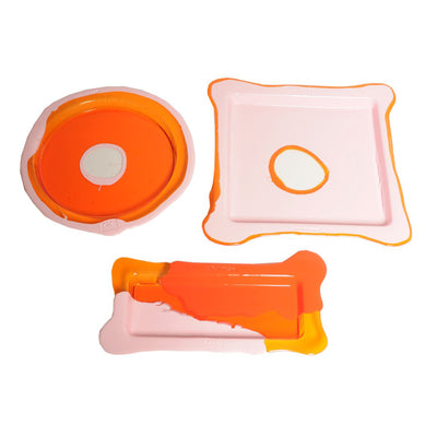 Resin Rectangular Tray TRY-TRAY Orange and Pink by Gaetano Pesce for Fish Design 03