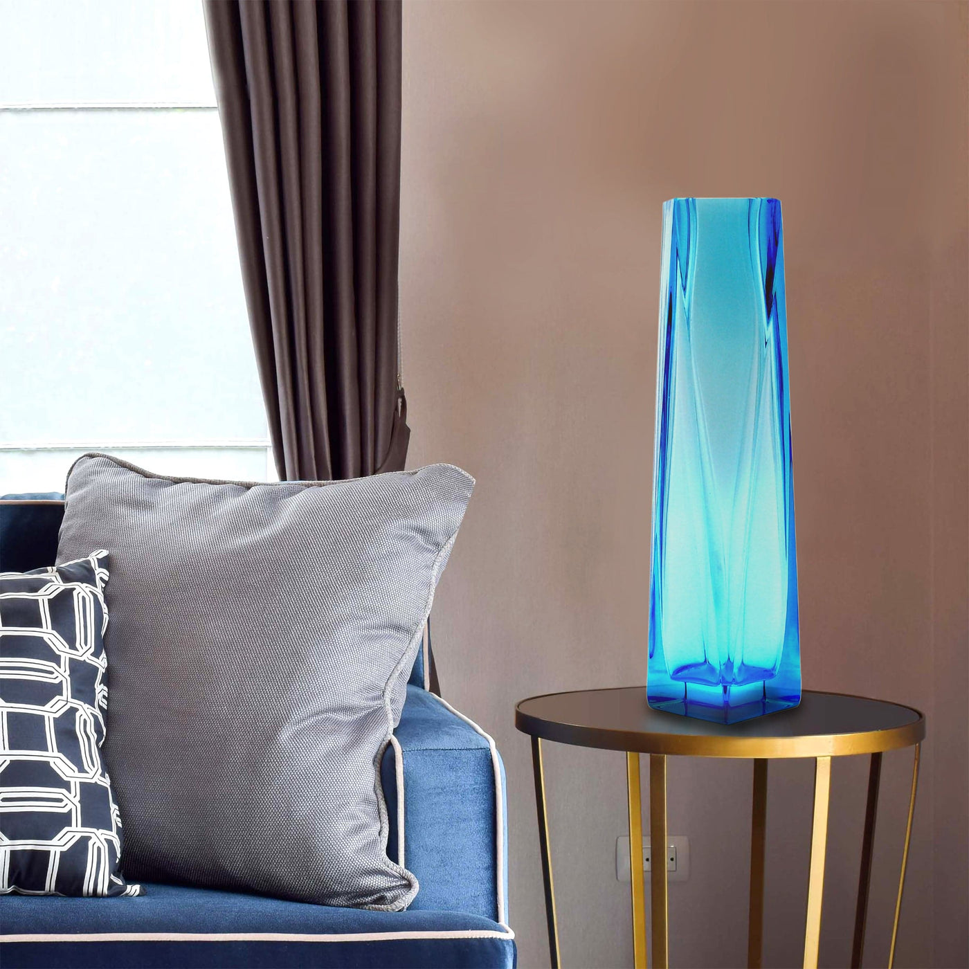 Murano Glass Vase TULIP L Aquamarine 02