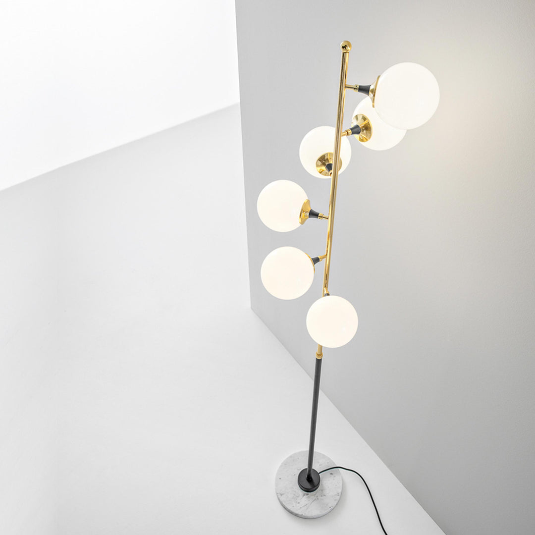 Brass and Glass Floor Lamp GALASSIA by Stilnovo 04