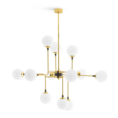 Brass and Blown Glass Suspension Lamp GALASSIA by Stilnovo 03