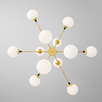 Brass and Blown Glass Suspension Lamp GALASSIA by Stilnovo 04