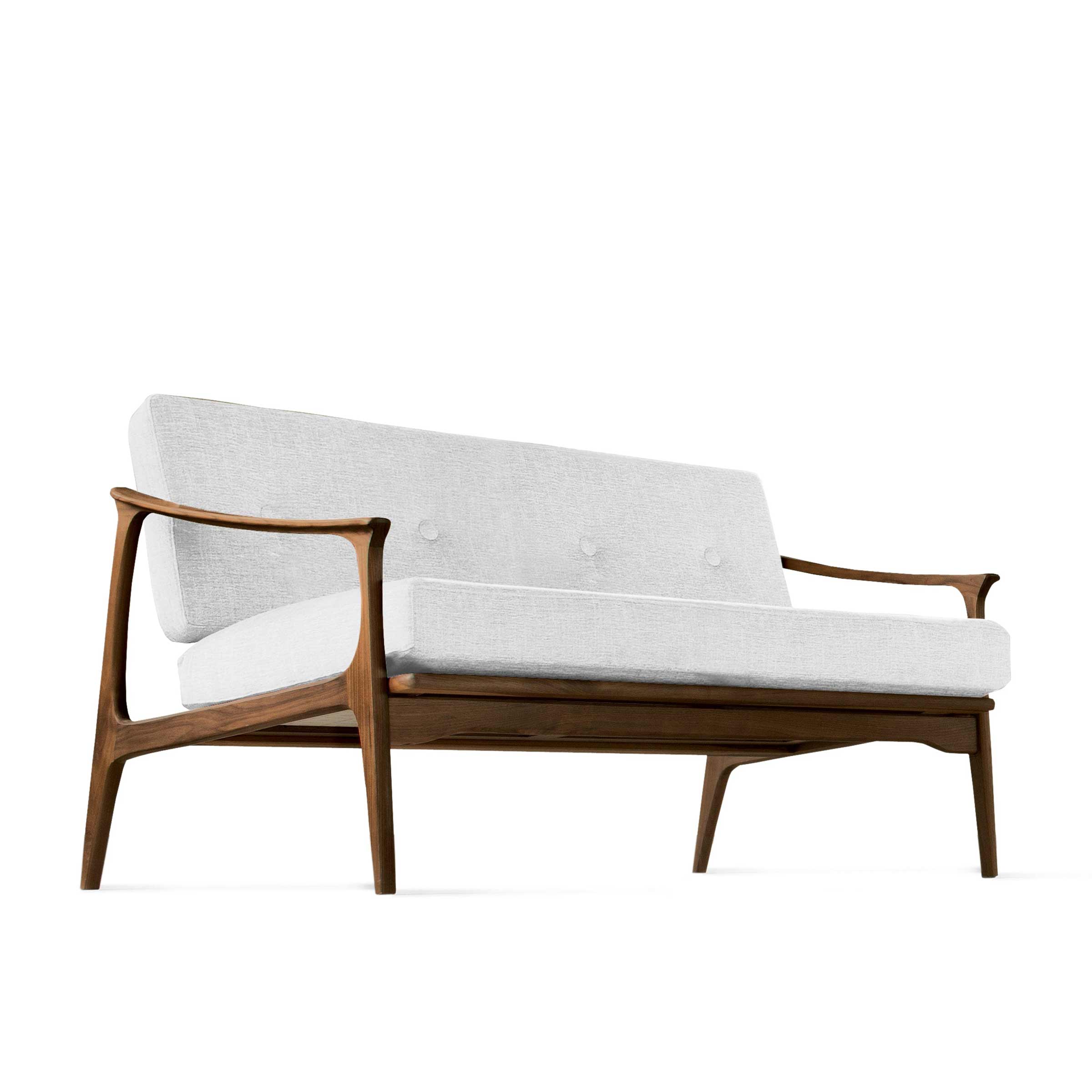 Natural Walnut Wood Two-Seater Sofa QUIETE by Dale Italia. Shop on