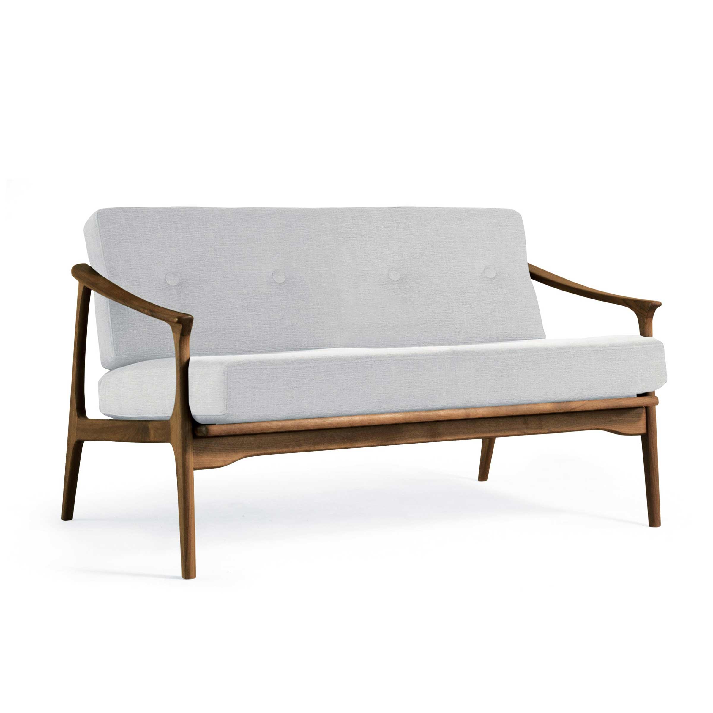 Natural Walnut Wood Two-Seater Sofa QUIETE by Dale Italia. Shop on
