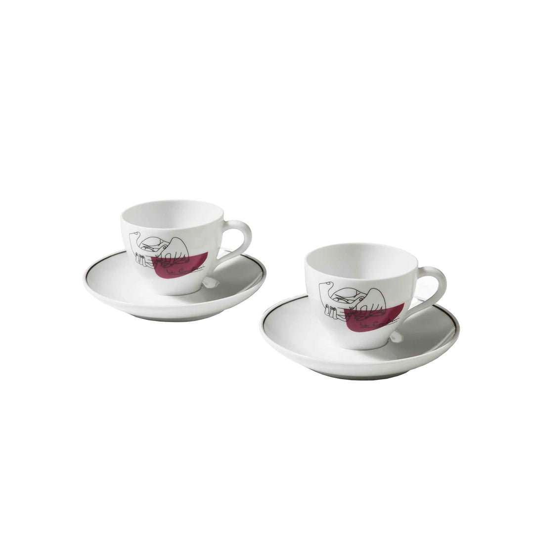 Porcelain Coffee Set SERVICE PRUNIER Set of Two, designed by Richard Ginori for Cassina 01