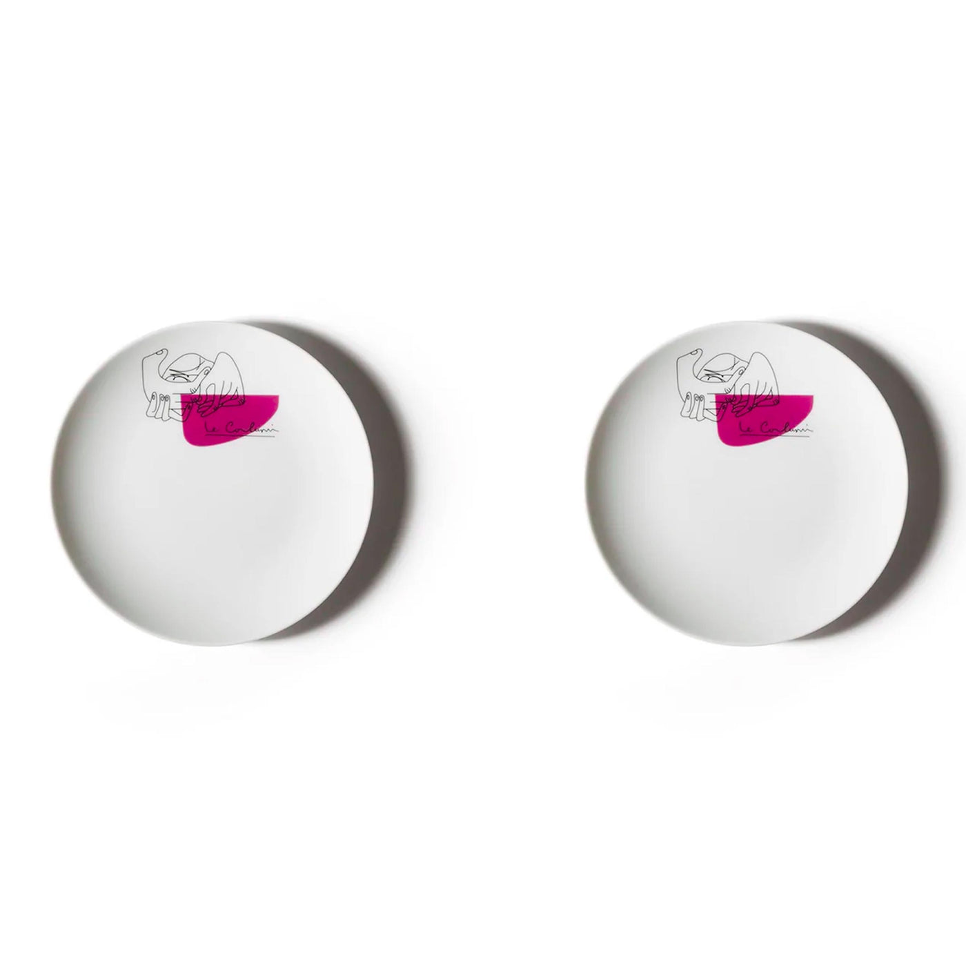 Porcelain Dessert Plates SERVICE PRUNIER Set of Two, designed by Richard Ginori for Cassina 01