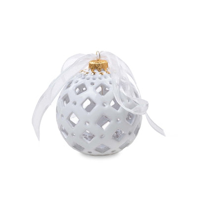 Ceramic Openwork Christmas Balls BAUBLES Set of 4 by E-Pottery 02