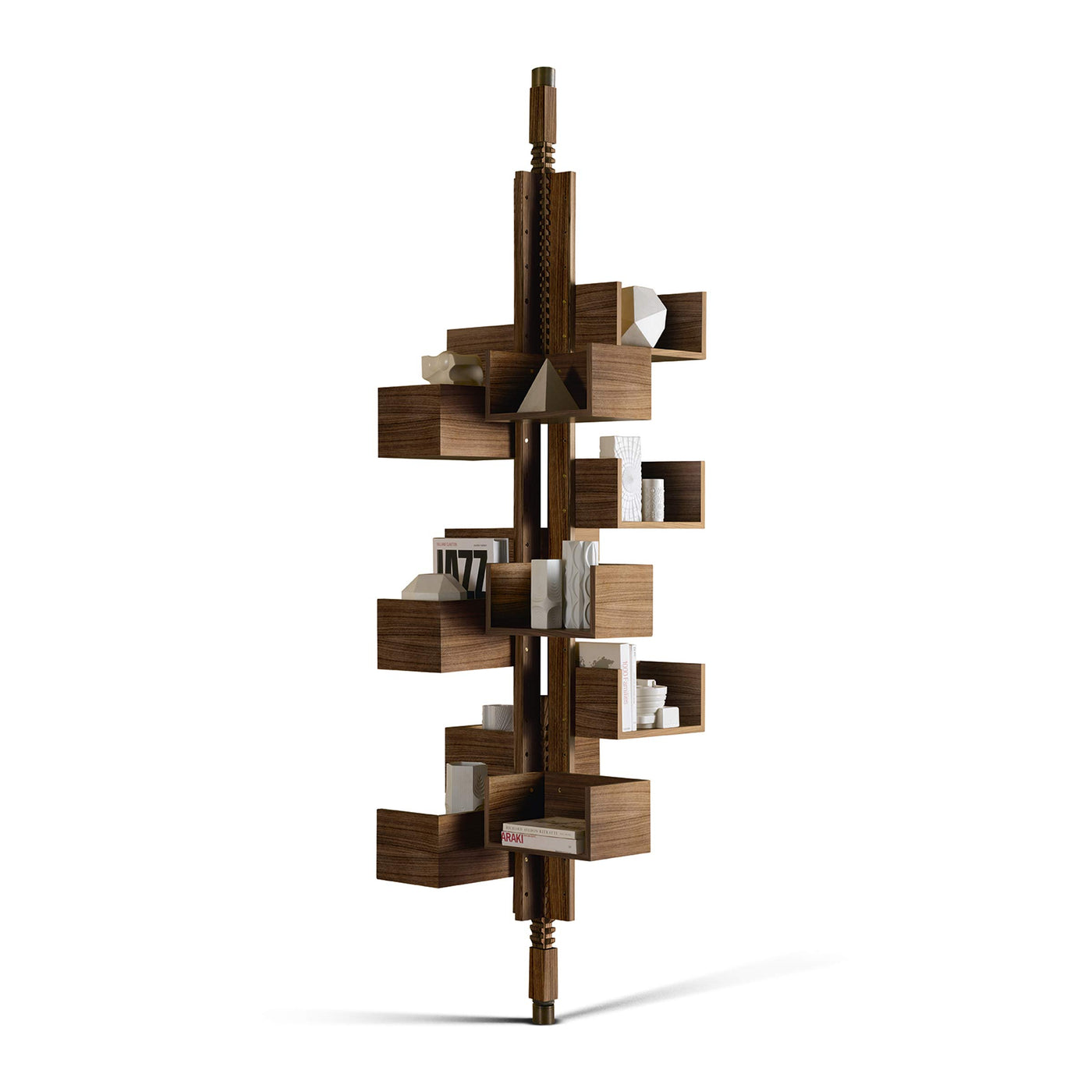 Revolving Wood Bookcase ALBERO by Gianfranco Frattini for Poltrona Frau 01