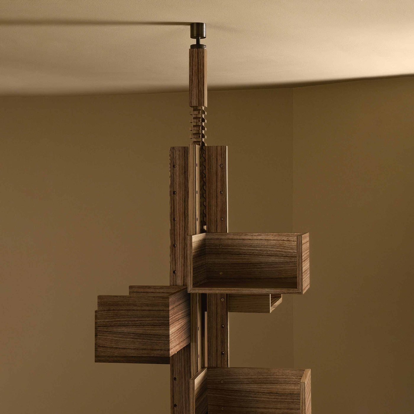 Revolving Wood Bookcase ALBERO by Gianfranco Frattini for Poltrona Frau 03
