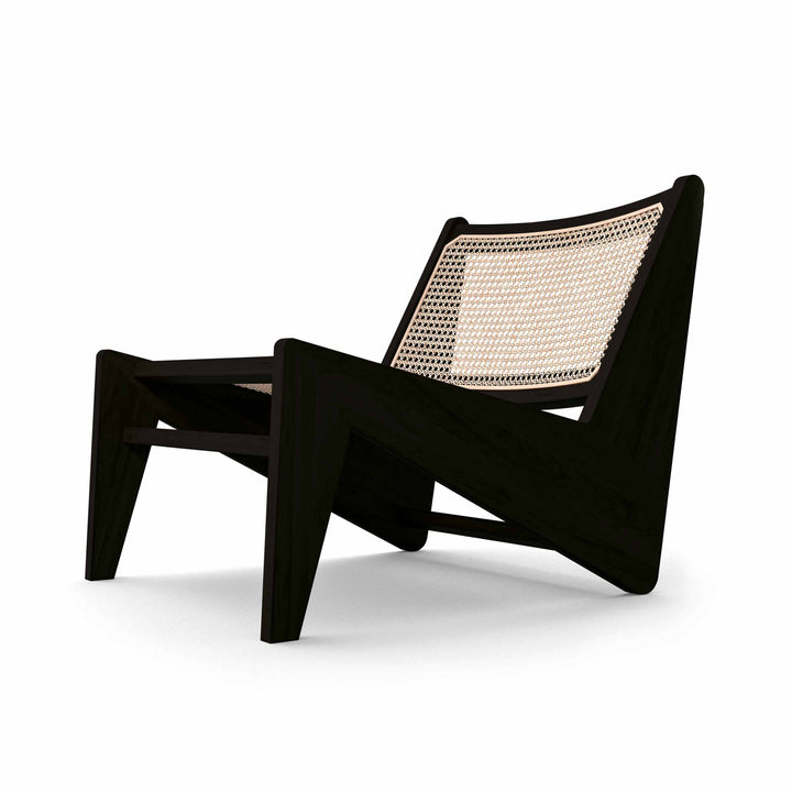 Wood and Vienna Straw Armchair KANGAROO Hommage à Pierre Jeanneret, designed by Cassina 03