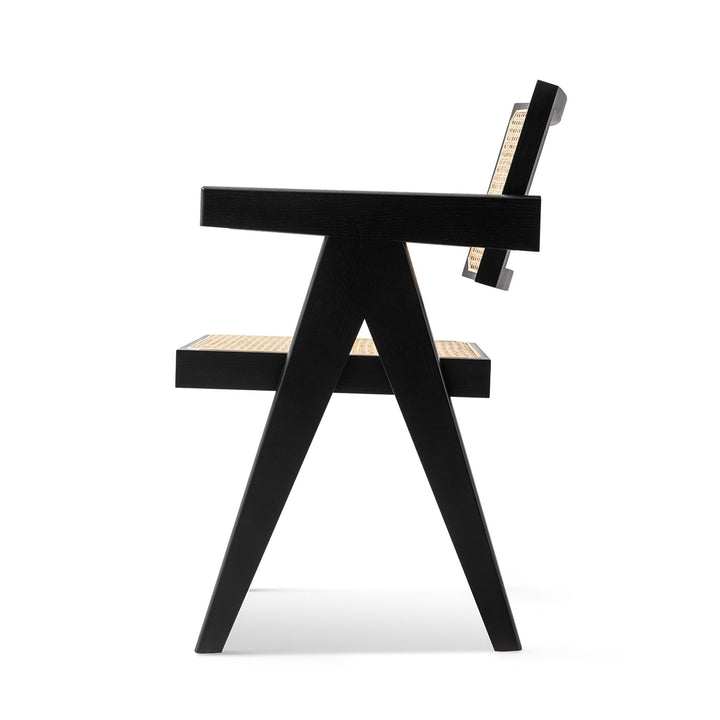 Wood and Vienna Straw Chair CAPITOL COMPLEX OFFICE CHAIR Hommage à Pierre Jeanneret, designed by Cassina 04