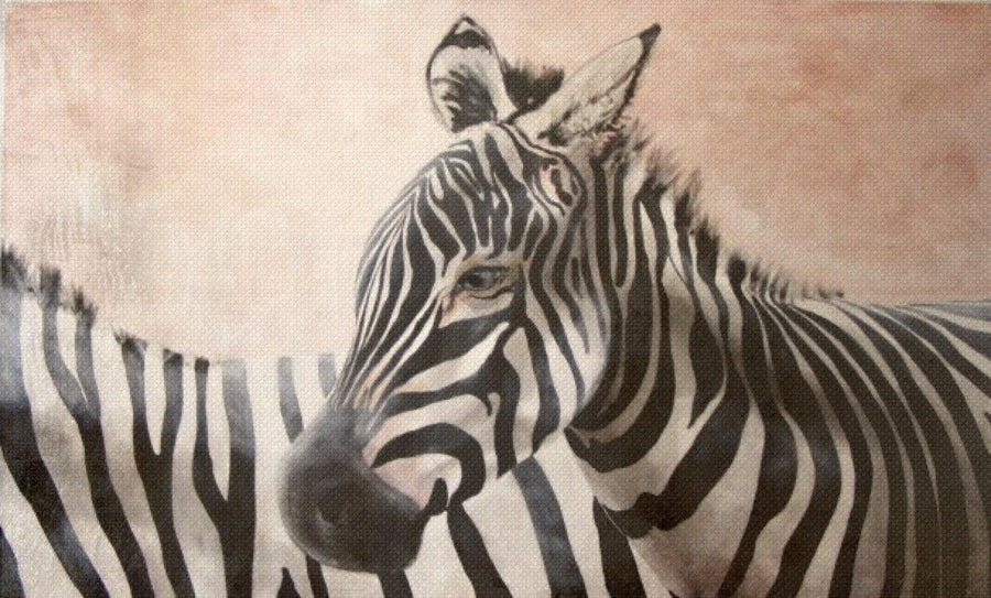 Painting on Canvas ZEBRA'S LOVE 4 01