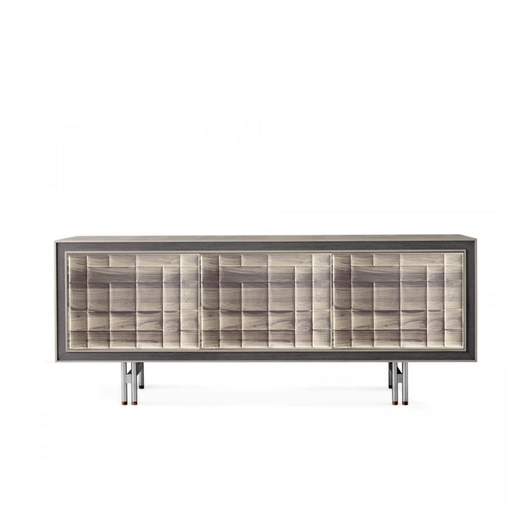 Grey Walnut Wood Sideboard QUADRA Futura Doors 06