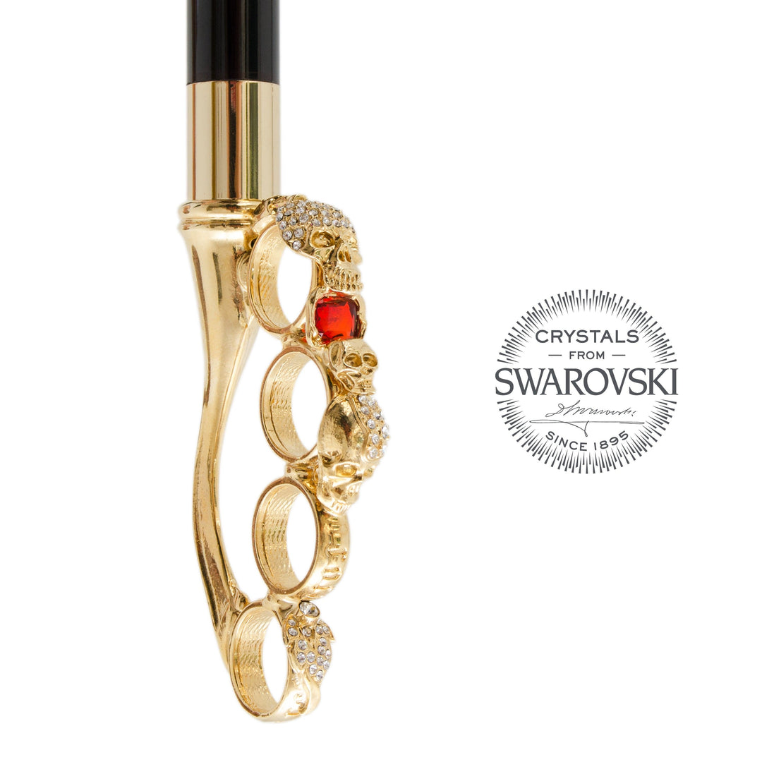Cane BRASS KNUCKLES with SWAROVSKI® Crystals - Design Italy