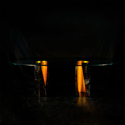 Marble and Crystal Dining Table ASYMMETRIC by Nicola Di Froscia for DFdesignLab 09